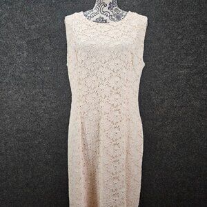 Alfani Off-white Sleeveless Lace Dress Size 12